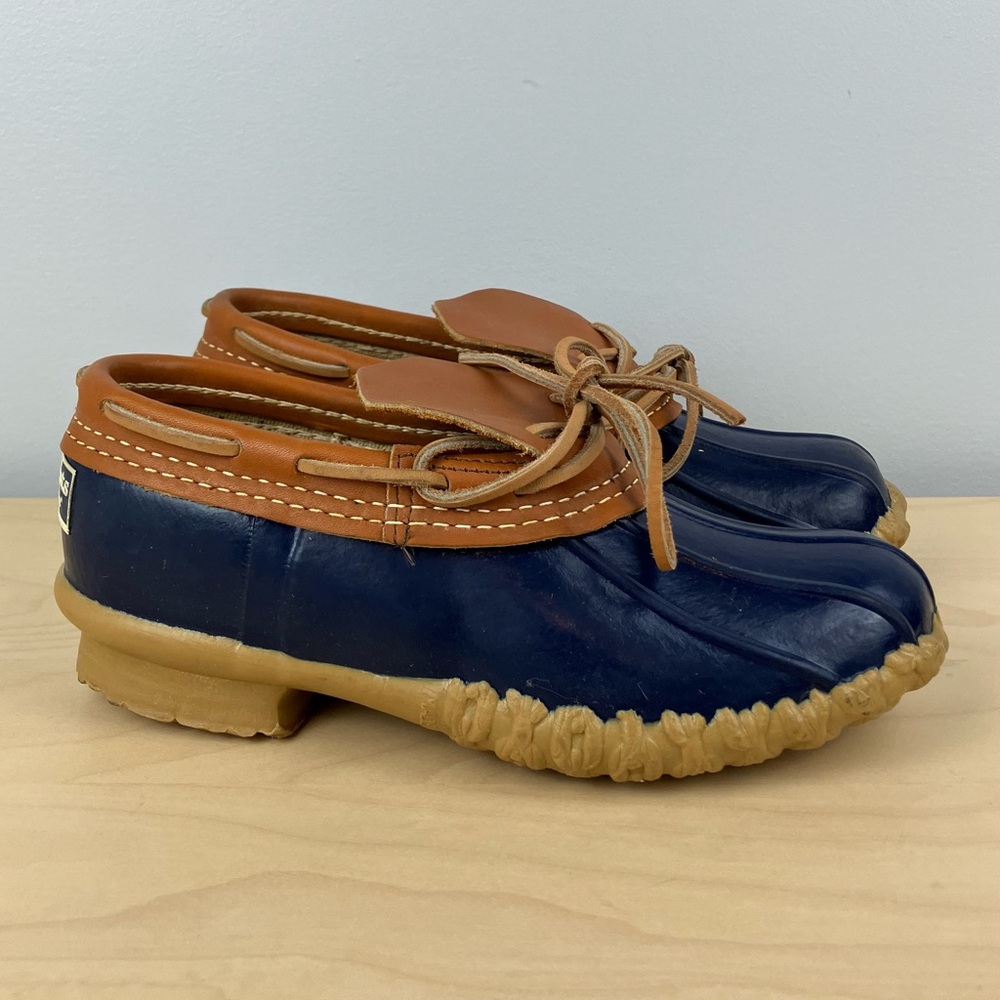 L.L. Bean Navy Blue and Brown Women's Winter Duck Boots